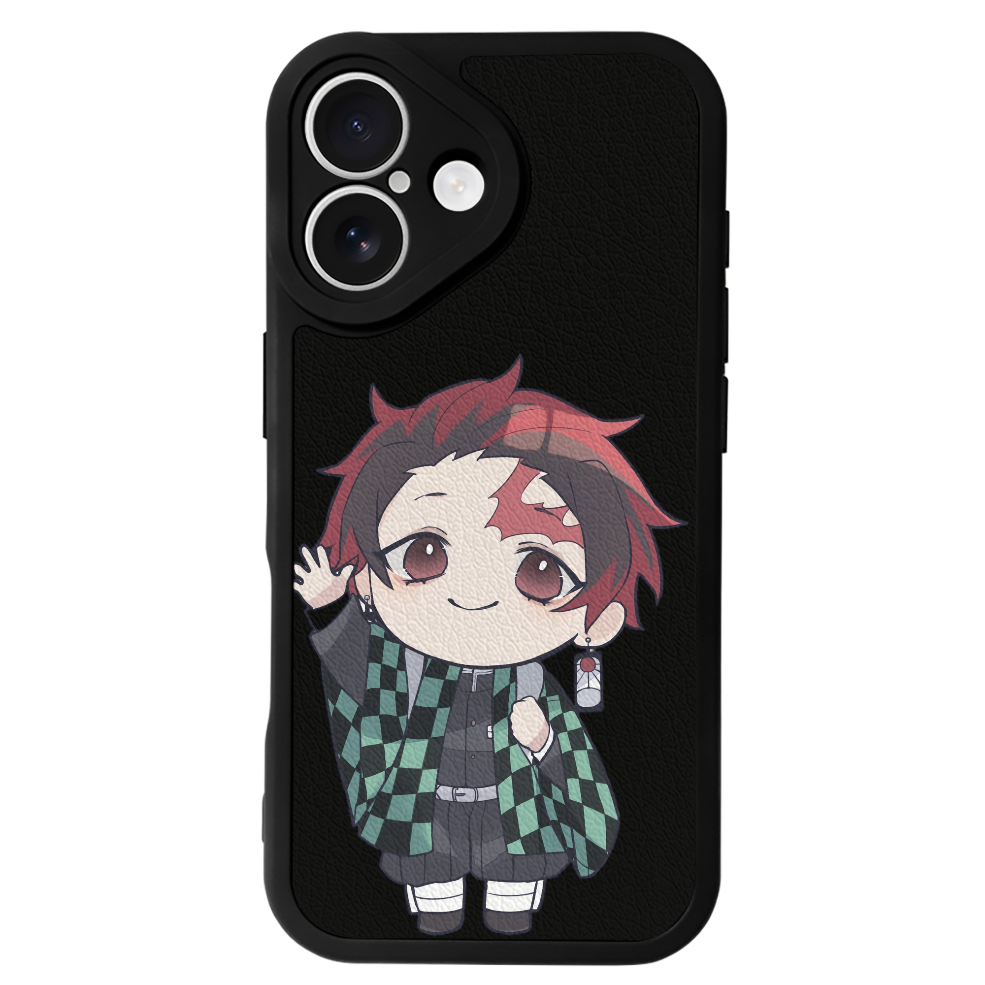 （画像用） 鬼滅の刃 竈門 炭治郎／かまど たんじろう Kamado Tanjirou 【iPhone 16シリーズ対応】シリコンスマホケース（レザー調） 材質：シリコン